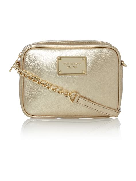 michael kors nude and gold grossbody|Michael Kors gold crossbody bag.